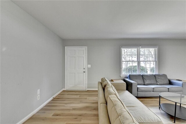 living room with light wood-type flooring