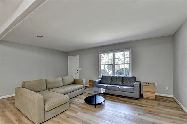 living room featuring light hardwood / wood-style floors