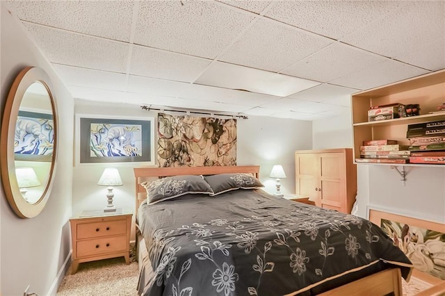 850 John Alden Rd, Stone Mountain, GA 30083 - bedroom with a paneled ceiling, light colored carpet, and baseboards