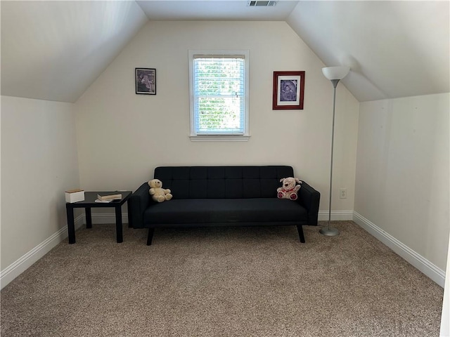 1055 Havenstone Walk, Lawrenceville, GA 30045 - living area featuring vaulted ceiling and carpet floors