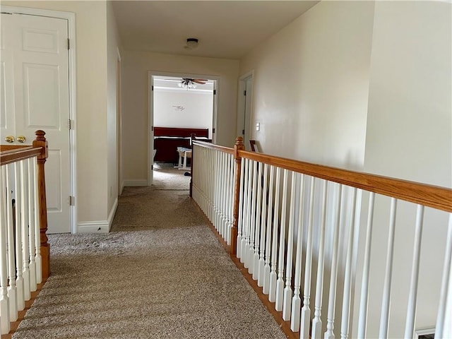 1055 Havenstone Walk, Lawrenceville, GA 30045 - hall with carpet and an upstairs landing