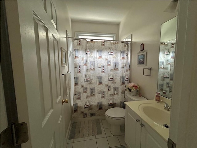 1055 Havenstone Walk, Lawrenceville, GA 30045 - bathroom with tile patterned flooring, vanity, and curtained shower