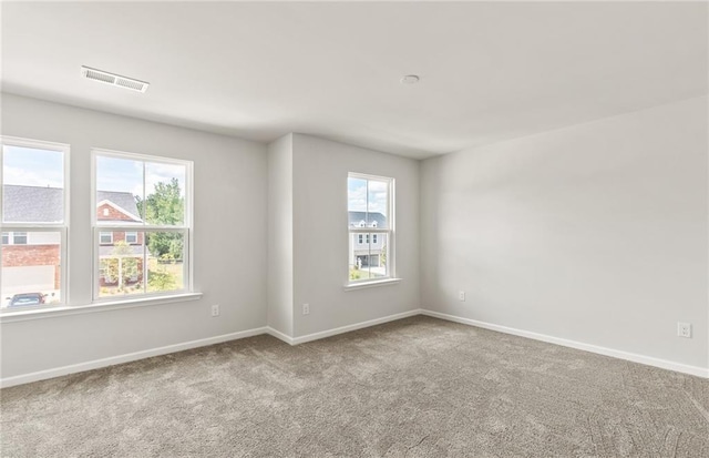 carpeted spare room with a healthy amount of sunlight