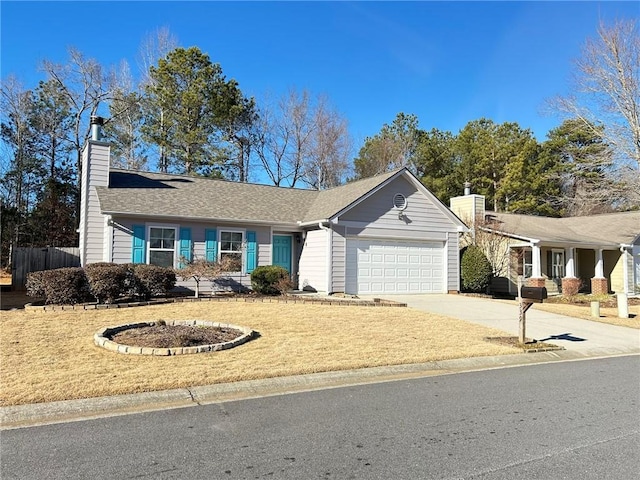 ranch-style home featuring a garage