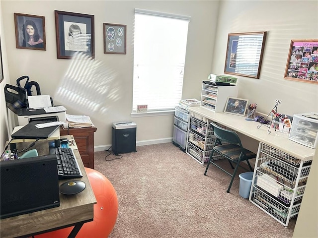 office area with carpet flooring