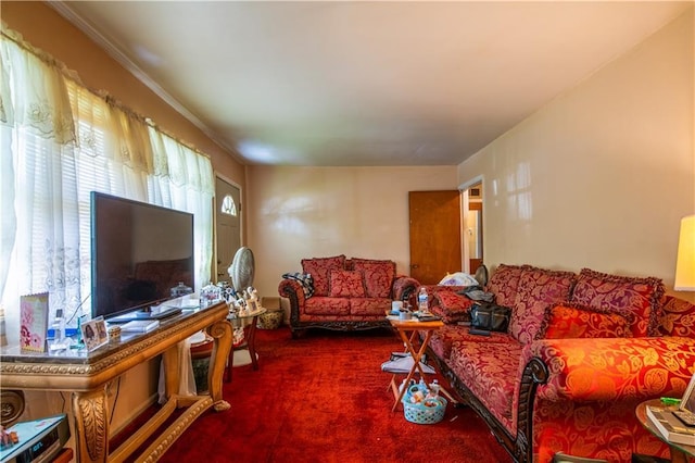 379 Utoy Cir SW, Atlanta, GA 30331 - living room featuring carpet and crown molding
