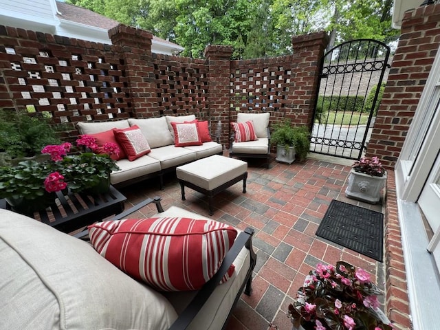 view of patio with an outdoor hangout area