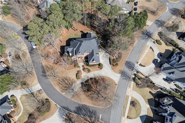 aerial view with a residential view