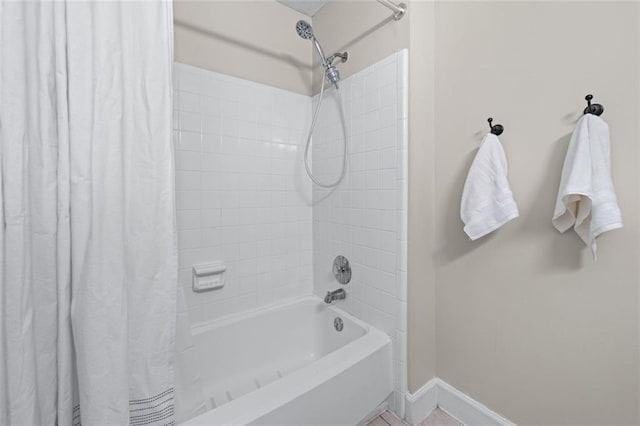 706 Twin Brooks Ct SE, Marietta, GA 30067 - bathroom featuring baseboards and shower / bath combination with curtain