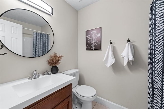706 Twin Brooks Ct SE, Marietta, GA 30067 - full bathroom featuring toilet, tile patterned floors, vanity, and a shower with shower curtain