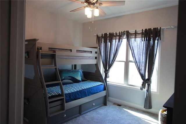 223 Deans Dr, Dawsonville, GA 30534 - bedroom featuring carpet floors, baseboards, and ceiling fan