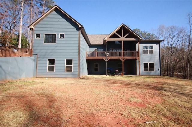 223 Deans Dr, Dawsonville, GA 30534 - rear view of property featuring a deck and a yard