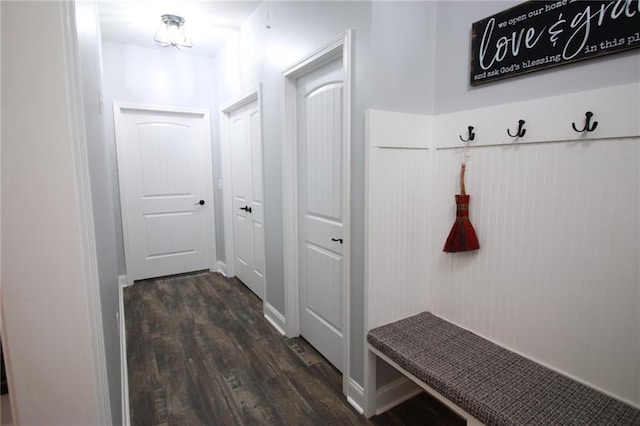 223 Deans Dr, Dawsonville, GA 30534 - mudroom with dark wood-style floors