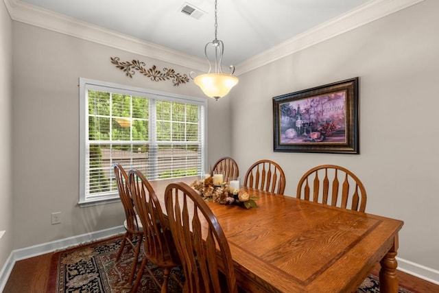 325 Rdg Hill Cir Unit 3, Marietta, GA 30064 - dining space with crown molding, baseboards, and wood finished floors