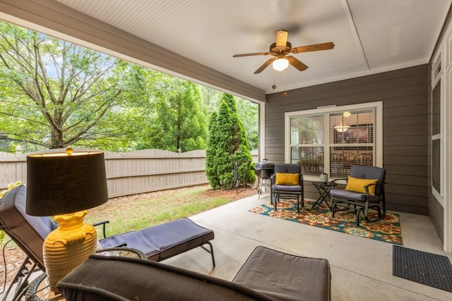 325 Rdg Hill Cir Unit 3, Marietta, GA 30064 - view of patio featuring ceiling fan and area for grilling