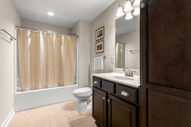 325 Rdg Hill Cir Unit 3, Marietta, GA 30064 - bathroom with toilet, vanity, shower / tub combo, and tile patterned flooring