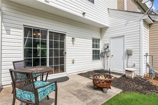 1049 Prestwyck Ct, Alpharetta, GA 30004 - view of patio / terrace featuring a fire pit