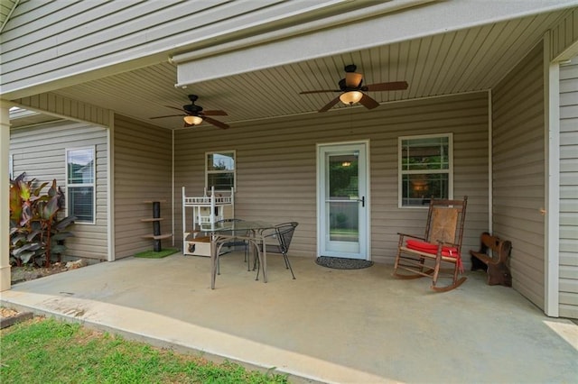 417 Beamer Rd SW, Calhoun, GA 30701 - view of patio / terrace featuring a ceiling fan and outdoor dining area