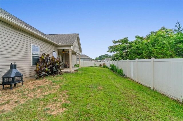 417 Beamer Rd SW, Calhoun, GA 30701 - view of yard with a ceiling fan and a patio area