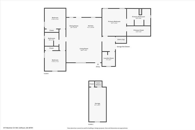 417 Beamer Rd SW, Calhoun, GA 30701 - property floor plan