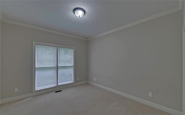 2121 Brittany Ct, Gainesville, GA 30506 - unfurnished room featuring ornamental molding, light colored carpet, baseboards, and a textured ceiling