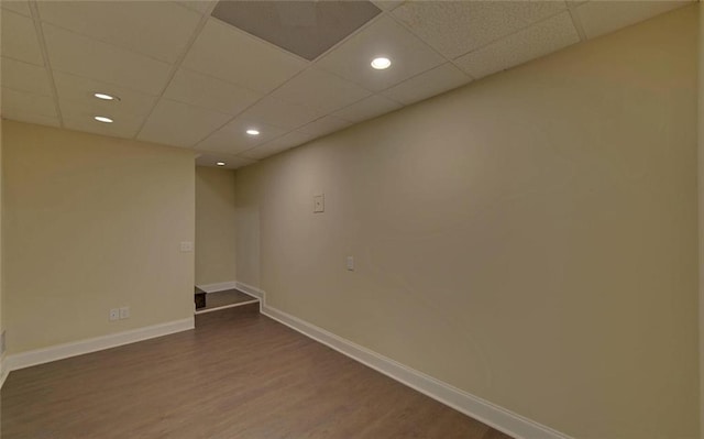 2121 Brittany Ct, Gainesville, GA 30506 - spare room with a drop ceiling, dark wood finished floors, baseboards, and recessed lighting