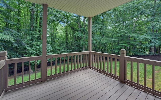 2121 Brittany Ct, Gainesville, GA 30506 - wooden deck featuring a lawn and a forest view