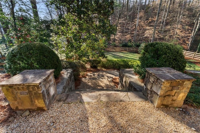 view of yard featuring fence