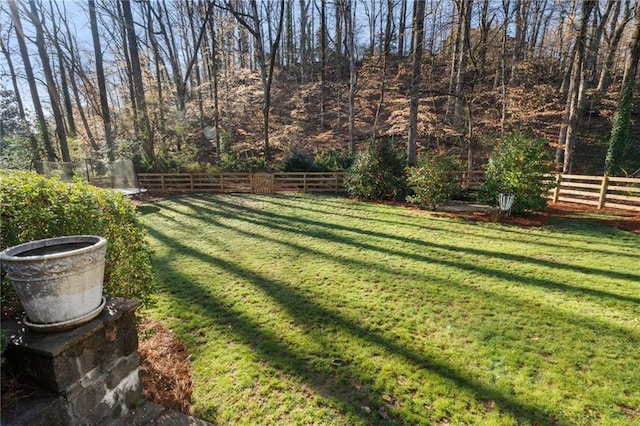 view of yard featuring a fenced backyard