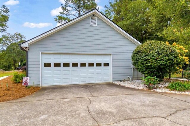 view of garage