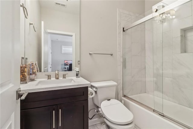 823 Canterbury Overlook, Atlanta, GA 30324 - full bath with visible vents, toilet, vanity, and enclosed tub / shower combo