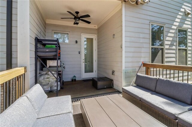 823 Canterbury Overlook, Atlanta, GA 30324 - exterior space with outdoor lounge area and ceiling fan