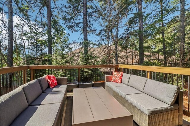 823 Canterbury Overlook, Atlanta, GA 30324 - wooden deck with an outdoor hangout area