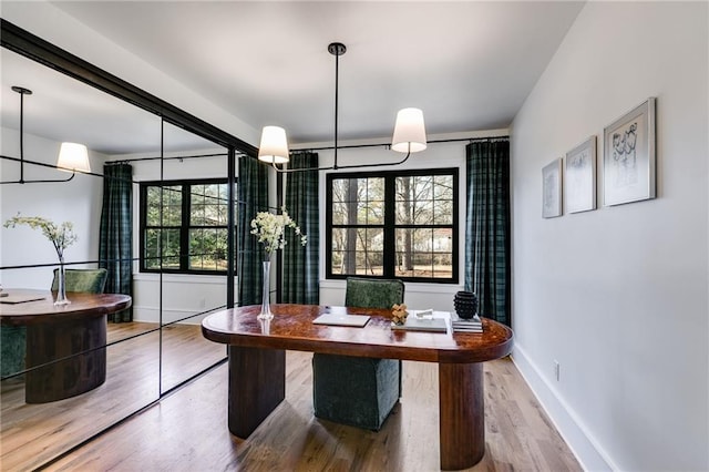 dining room featuring wood-type flooring