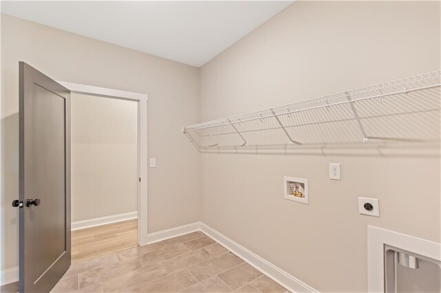 laundry room featuring electric dryer hookup and hookup for a washing machine