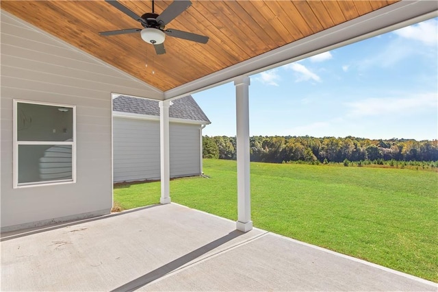 view of patio / terrace with ceiling fan