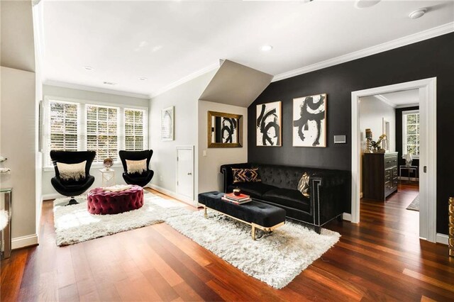 bedroom featuring ornamental molding, carpet flooring, and baseboards