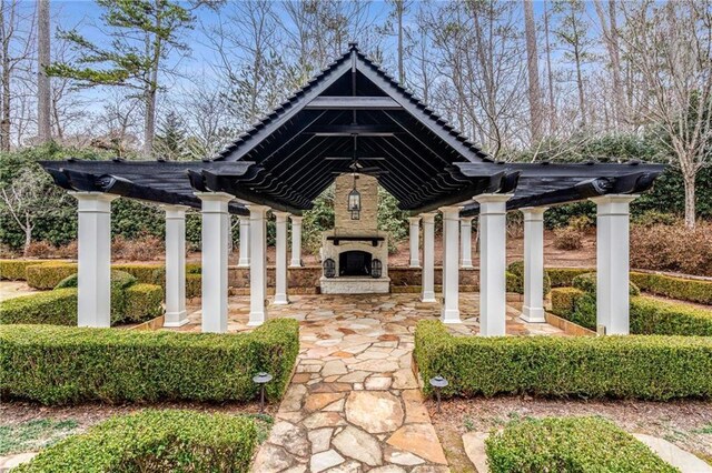 view of patio / terrace with a pergola