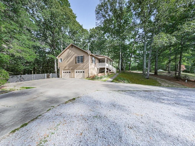 view of home's exterior featuring a garage