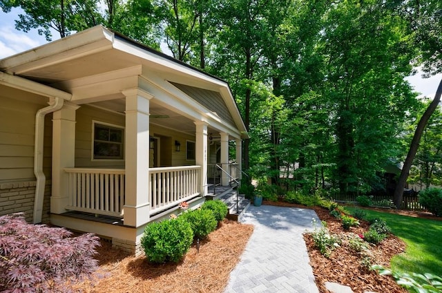 exterior space with covered porch