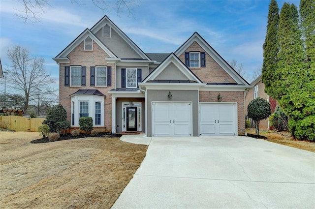 view of front of house with a garage