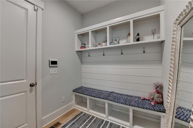 mudroom featuring hardwood / wood-style floors