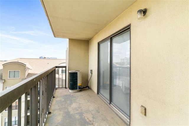 balcony featuring central AC