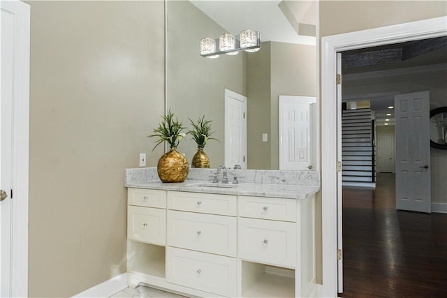 3258 Bransley Way, Duluth, GA 30097 - bathroom featuring vanity and wood finished floors