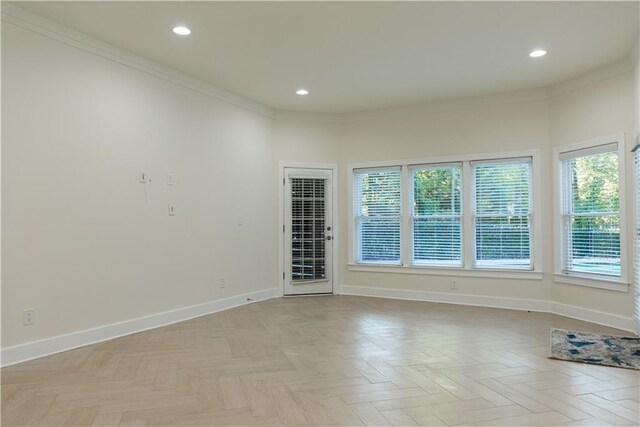 3258 Bransley Way, Duluth, GA 30097 - spare room featuring crown molding, healthy amount of natural light, and recessed lighting