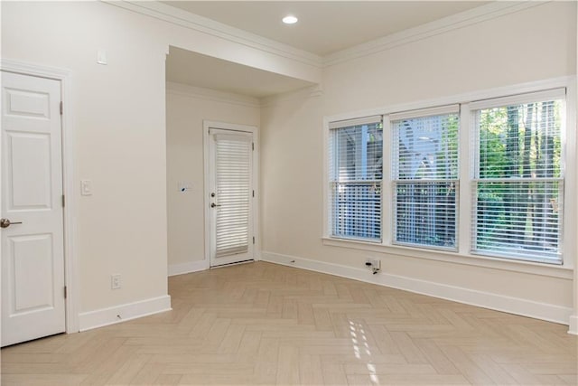 3258 Bransley Way, Duluth, GA 30097 - spare room with crown molding and recessed lighting