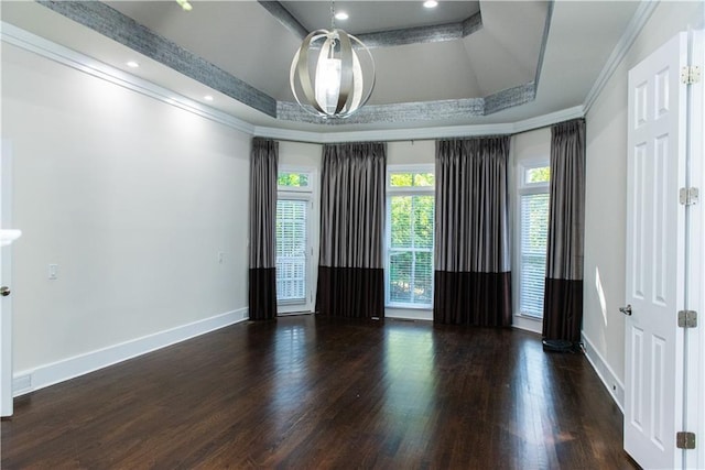 3258 Bransley Way, Duluth, GA 30097 - unfurnished room featuring wood finished floors, a tray ceiling, and ornamental molding