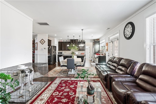 living room featuring hardwood / wood-style floors