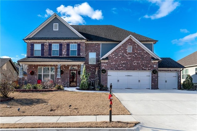 view of front of house with a garage