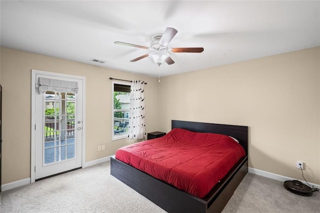 745 Newfield Ln, Alpharetta, GA 30004 - bedroom featuring access to exterior, carpet floors, and a ceiling fan